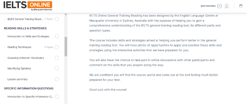 IELTS plataforma online