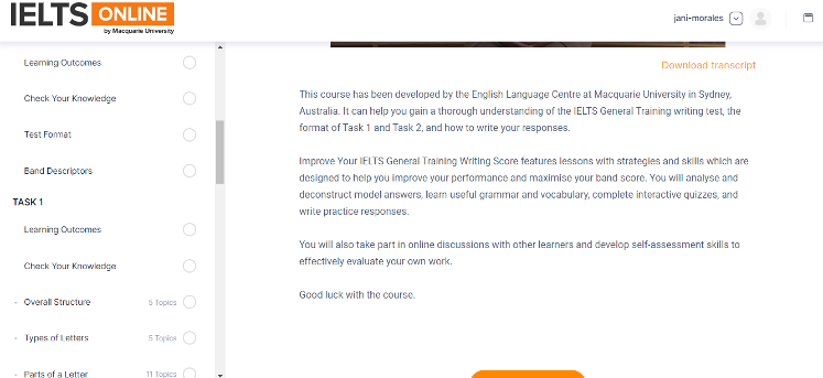 IELTS online plataforma
